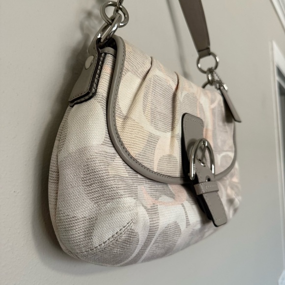 Coach RARE Soho Optic Grey & Pink Shoulder Flap Bag F19238 main image 6